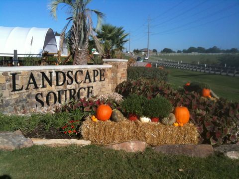 Landscape Source sign decorated for fall (fall 2013)